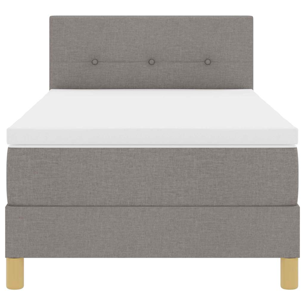 LED Box Spring Bed met hoofdeinde Taupe 90 x 190 cm Stof