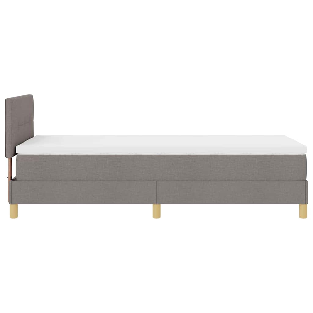 LED Box Spring Bed met hoofdeinde Taupe 90 x 190 cm Stof