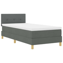 LED Box Spring Bed met hoofdeinde Donkergrijs 90 x 200 cm Stof