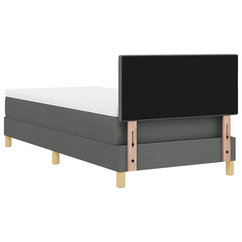 LED Box Spring Bed met hoofdeinde Donkergrijs 90 x 200 cm Stof