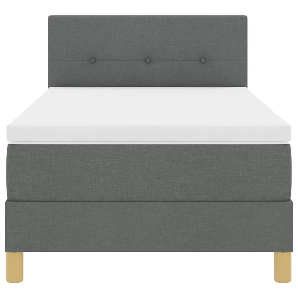 LED Box Spring Bed met hoofdeinde Donkergrijs 90 x 200 cm Stof