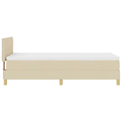 LED Box Spring Bed met hoofdeinde Crème 90 x 200 cm Stof