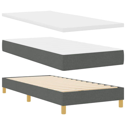LED Box Spring Bed met kussen Donkergrijs 100 x 200 cm Stof