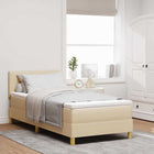 Boxspring bed 100x200 cm crème met led hoofdeinde