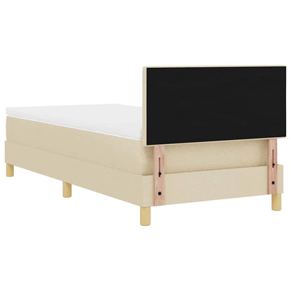 LED Box Spring Bed met hoofdeinde Crème 100 x 200 cm Stof