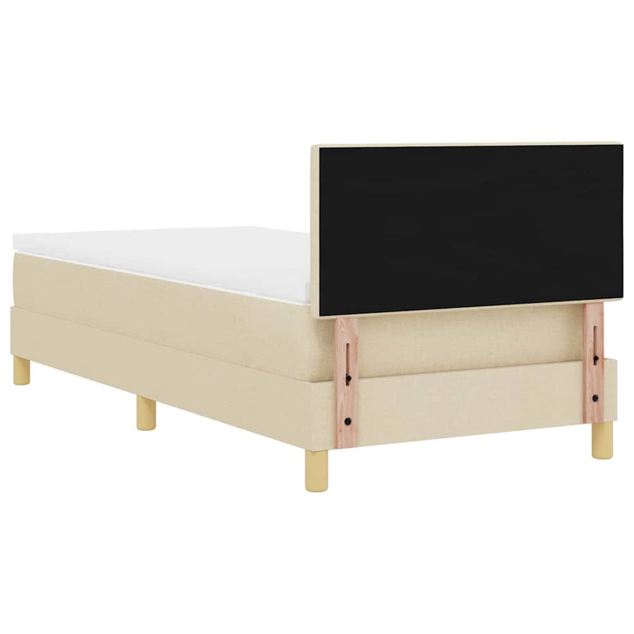 LED Box Spring Bed met hoofdeinde Crème 100 x 200 cm Stof