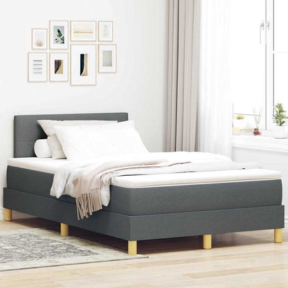 LED Box Spring Bed met hoofdeinde Donkergrijs 120 x 190 cm Stof