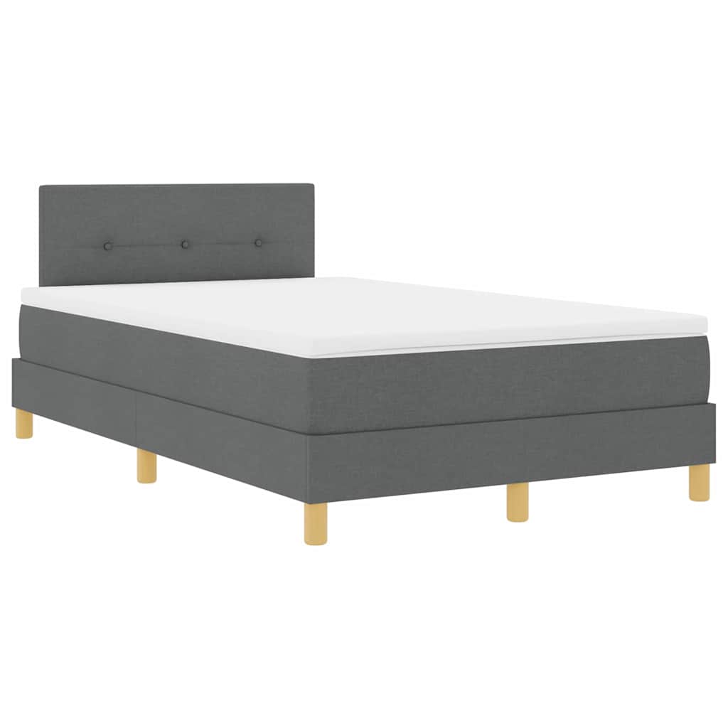 LED Box Spring Bed met hoofdeinde Donkergrijs 120 x 190 cm Stof