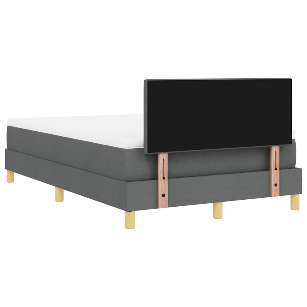 LED Box Spring Bed met hoofdeinde Donkergrijs 120 x 190 cm Stof