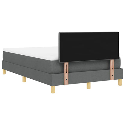 LED Box Spring Bed met hoofdeinde Donkergrijs 120 x 190 cm Stof