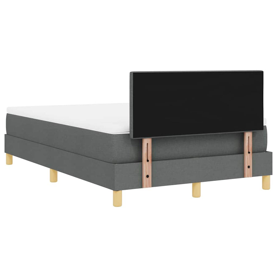 LED Box Spring Bed met hoofdeinde Donkergrijs 120 x 190 cm Stof