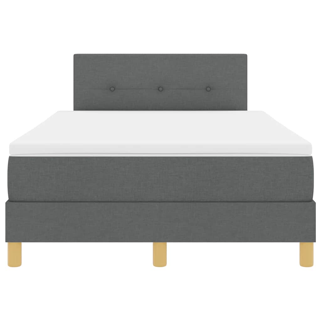 LED Box Spring Bed met hoofdeinde Donkergrijs 120 x 190 cm Stof
