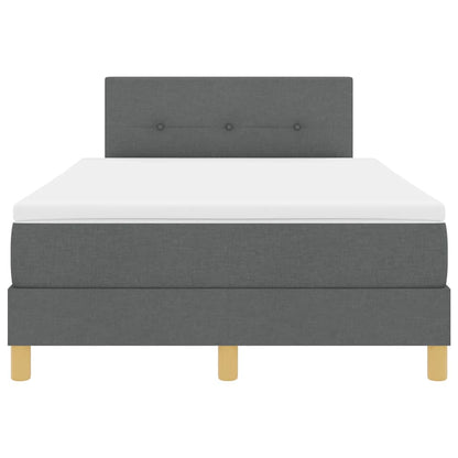 LED Box Spring Bed met hoofdeinde Donkergrijs 120 x 190 cm Stof