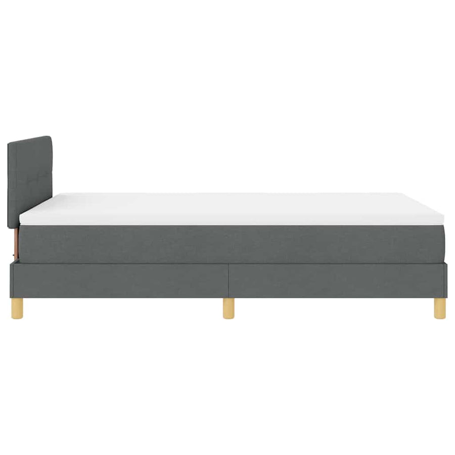 LED Box Spring Bed met hoofdeinde Donkergrijs 120 x 190 cm Stof