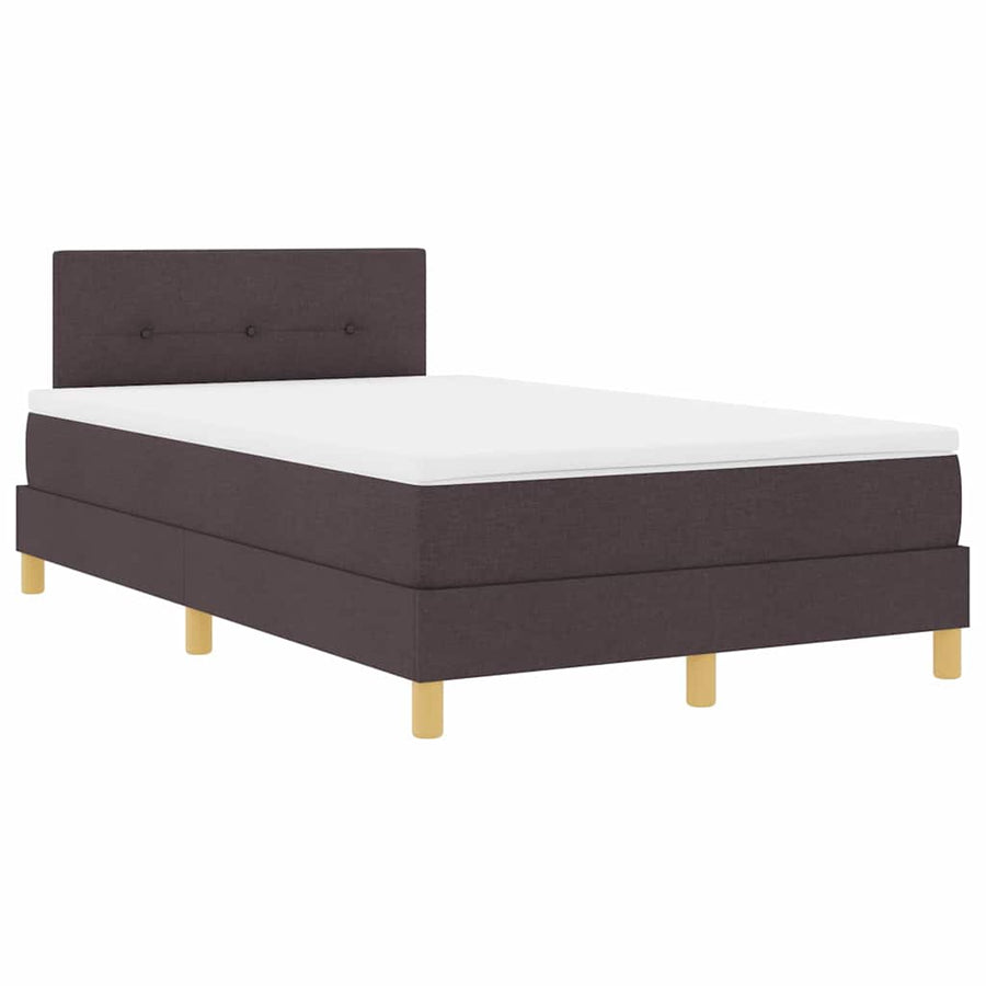 Boxspring bed met matras Donkerbruin 120 x 190 cm Stof