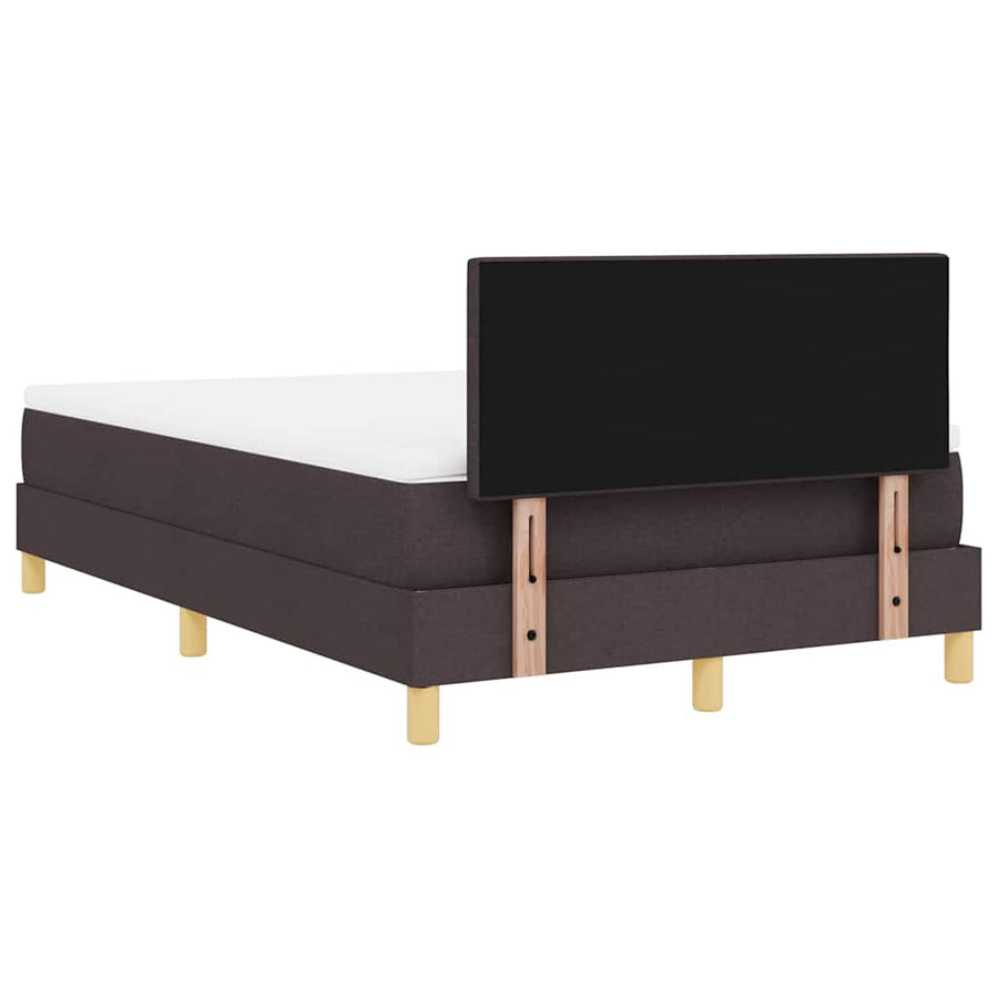 Boxspring bed met matras Donkerbruin 120 x 190 cm Stof