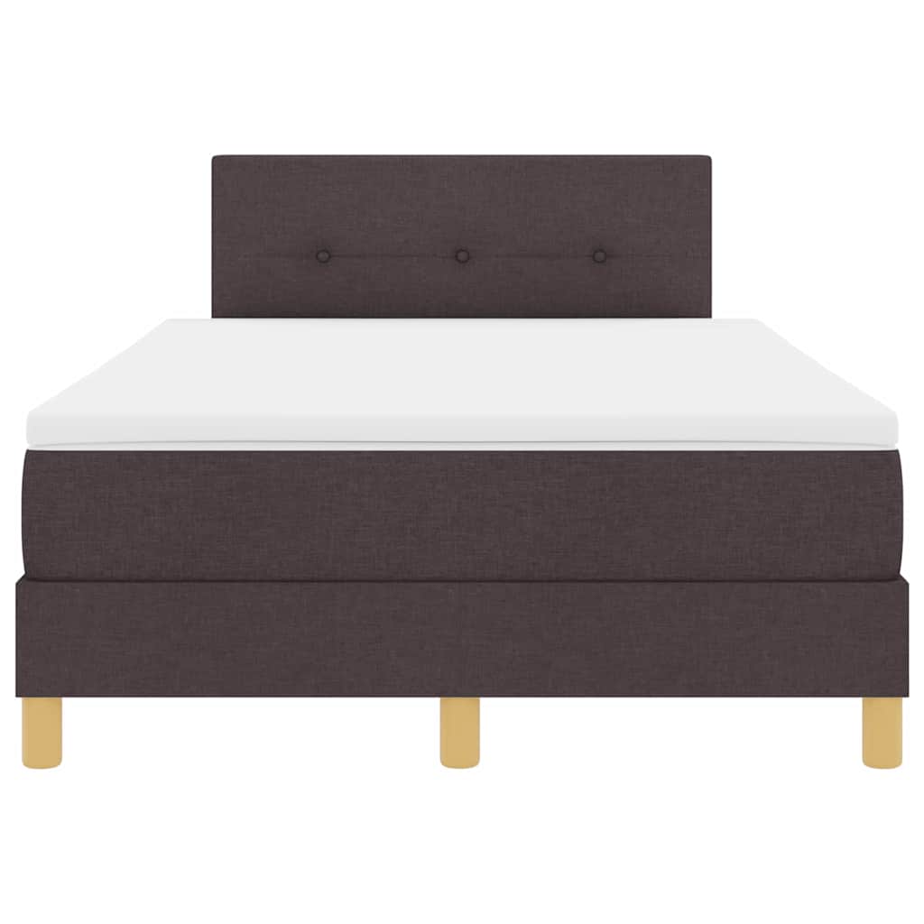 Boxspring bed met matras Donkerbruin 120 x 190 cm Stof