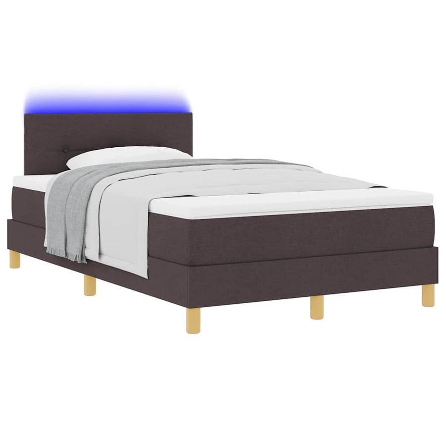 Boxspring bed met matras Donkerbruin 120 x 190 cm Stof