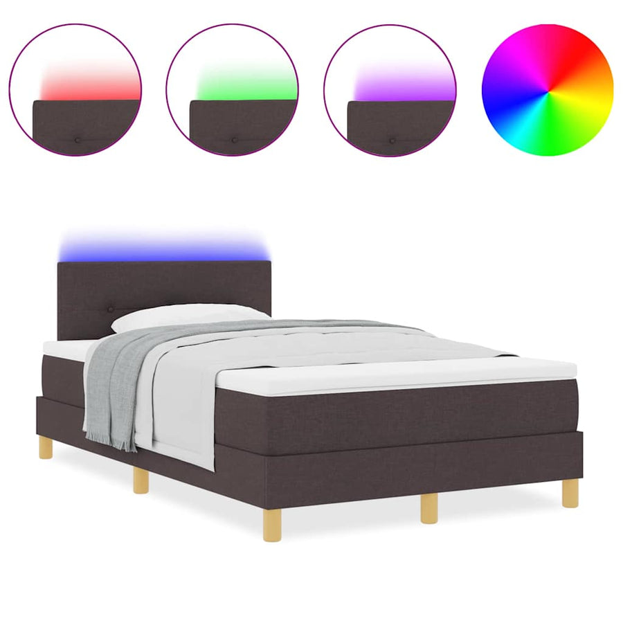 Boxspring bed met matras Donkerbruin 120 x 190 cm Stof