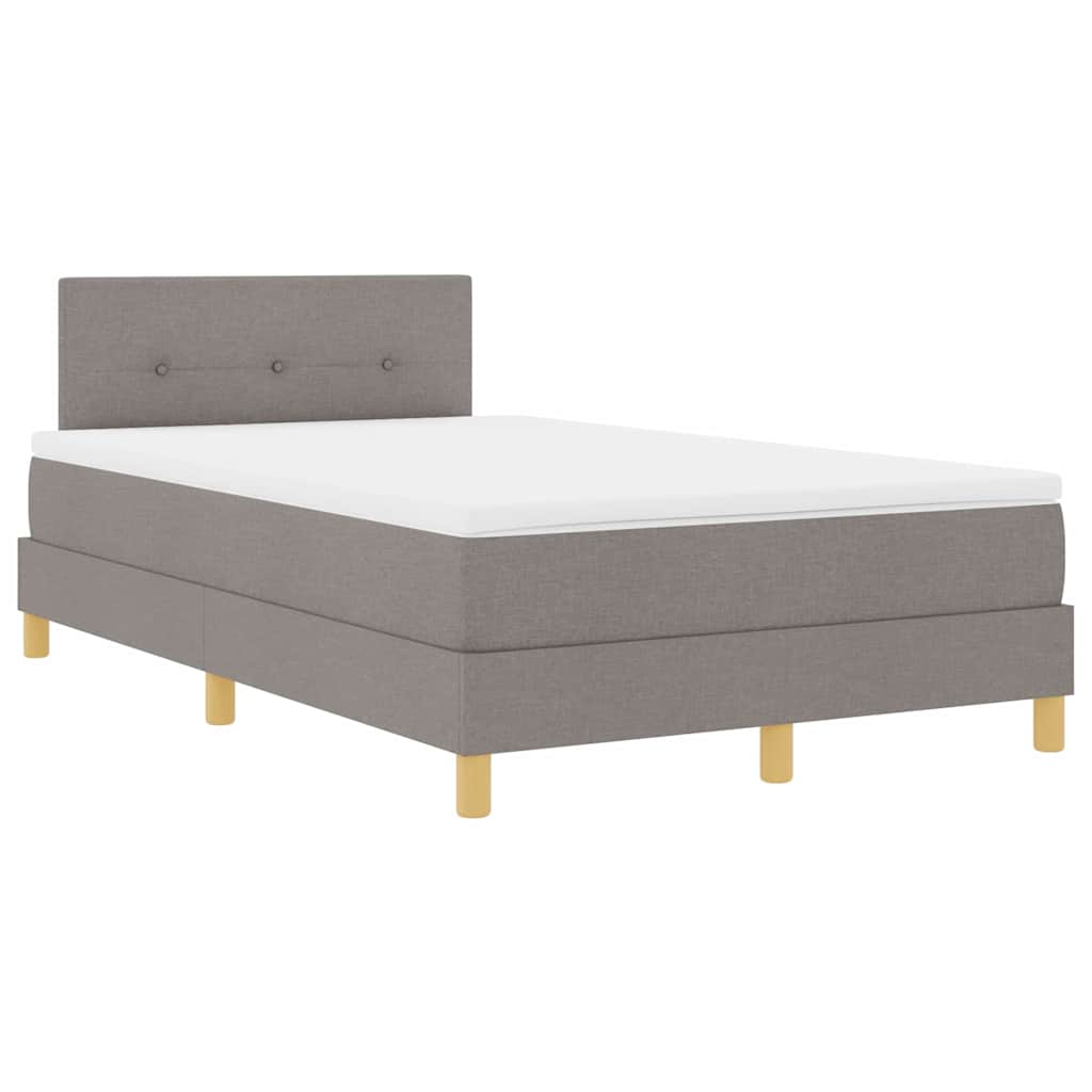LED Box Spring Bed met hoofdeinde Taupe 120 x 190 cm Stof