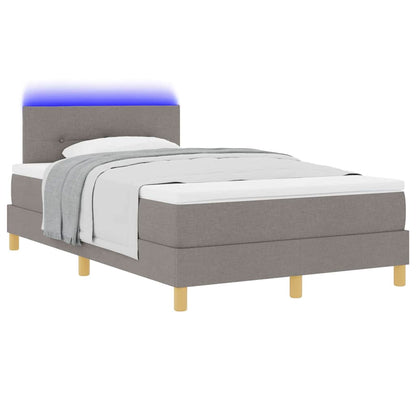 LED Box Spring Bed met hoofdeinde Taupe 120 x 190 cm Stof