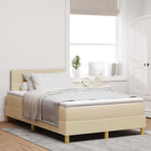 Boxspring bed met LED hoofdeinde crème 120x190 cm