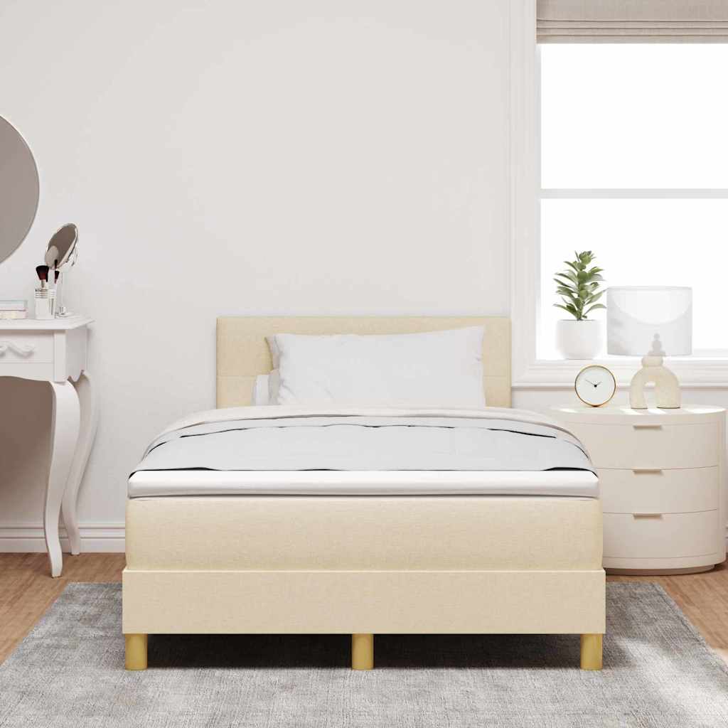 LED Box Spring Bed met hoofdeinde Crème 120 x 190 cm Stof