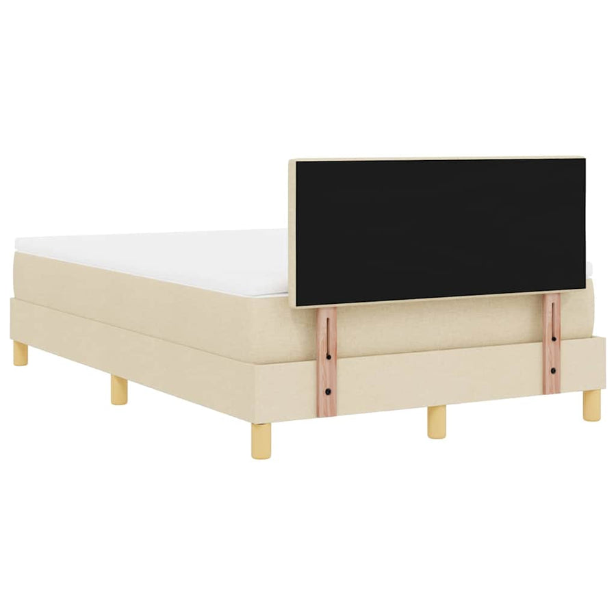 LED Box Spring Bed met hoofdeinde Crème 120 x 190 cm Stof