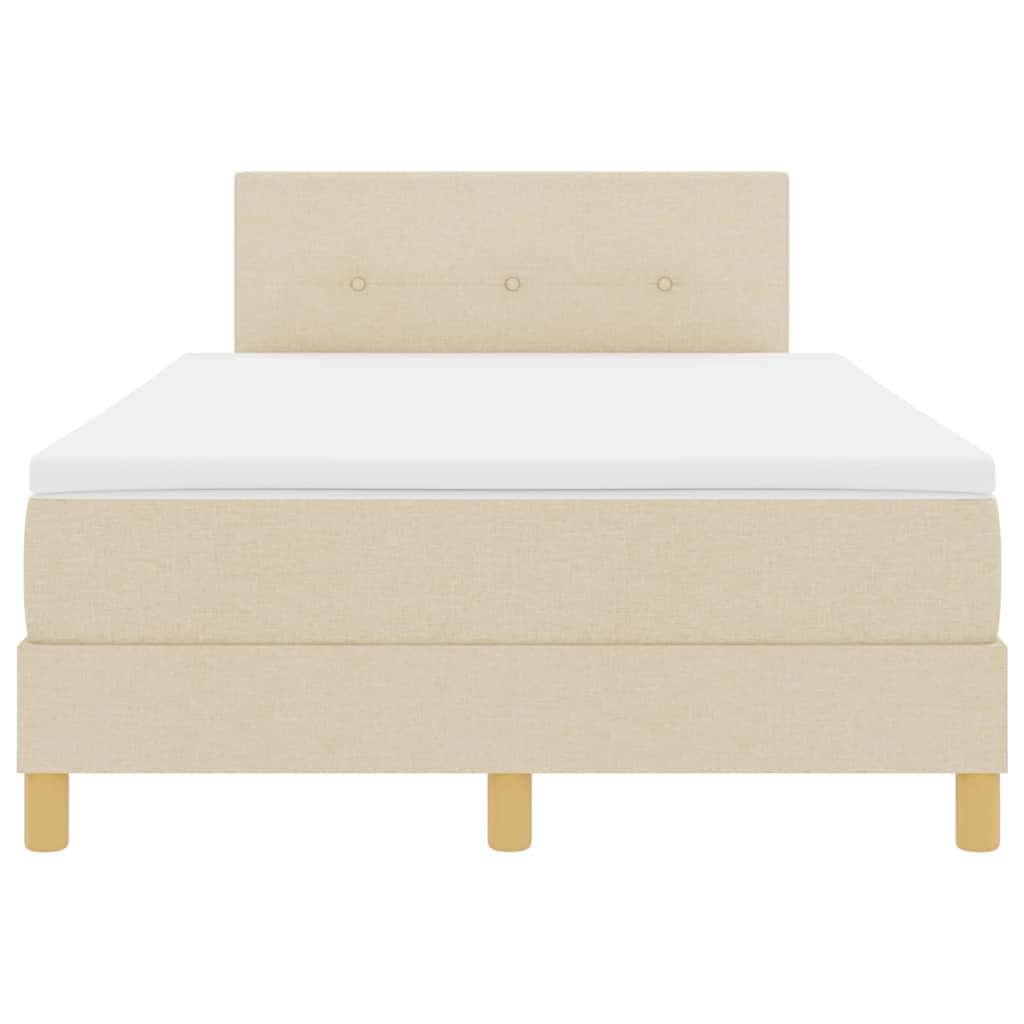 LED Box Spring Bed met hoofdeinde Crème 120 x 190 cm Stof