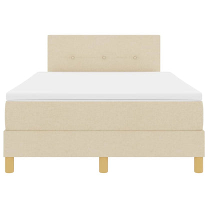 LED Box Spring Bed met hoofdeinde Crème 120 x 190 cm Stof