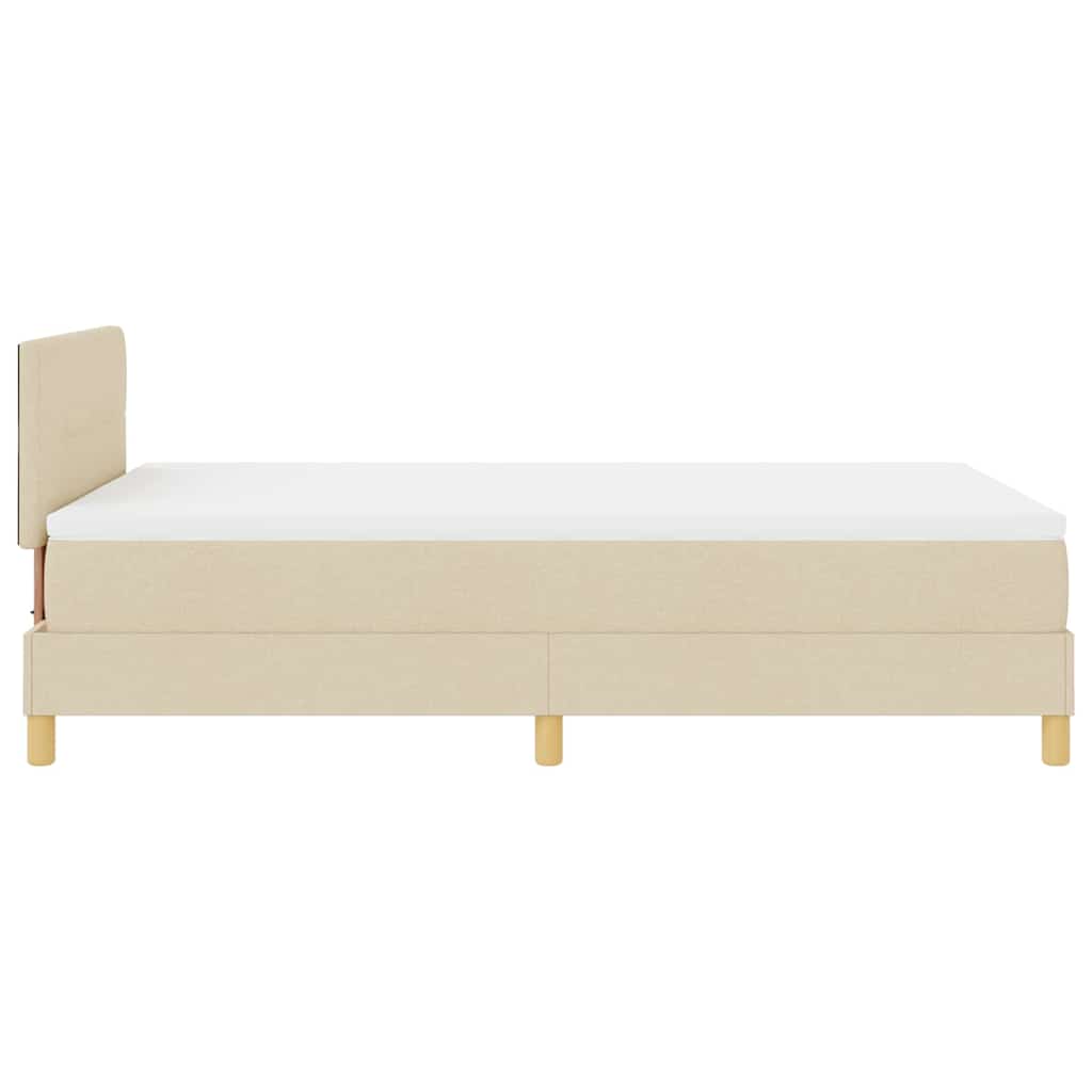 LED Box Spring Bed met hoofdeinde Crème 120 x 190 cm Stof