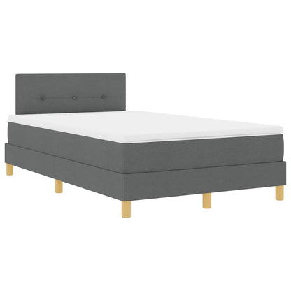 LED Box Spring Bed met hoofdeinde Donkergrijs 120 x 200 cm Stof