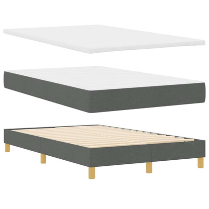 LED Box Spring Bed met hoofdeinde Donkergrijs 120 x 200 cm Stof