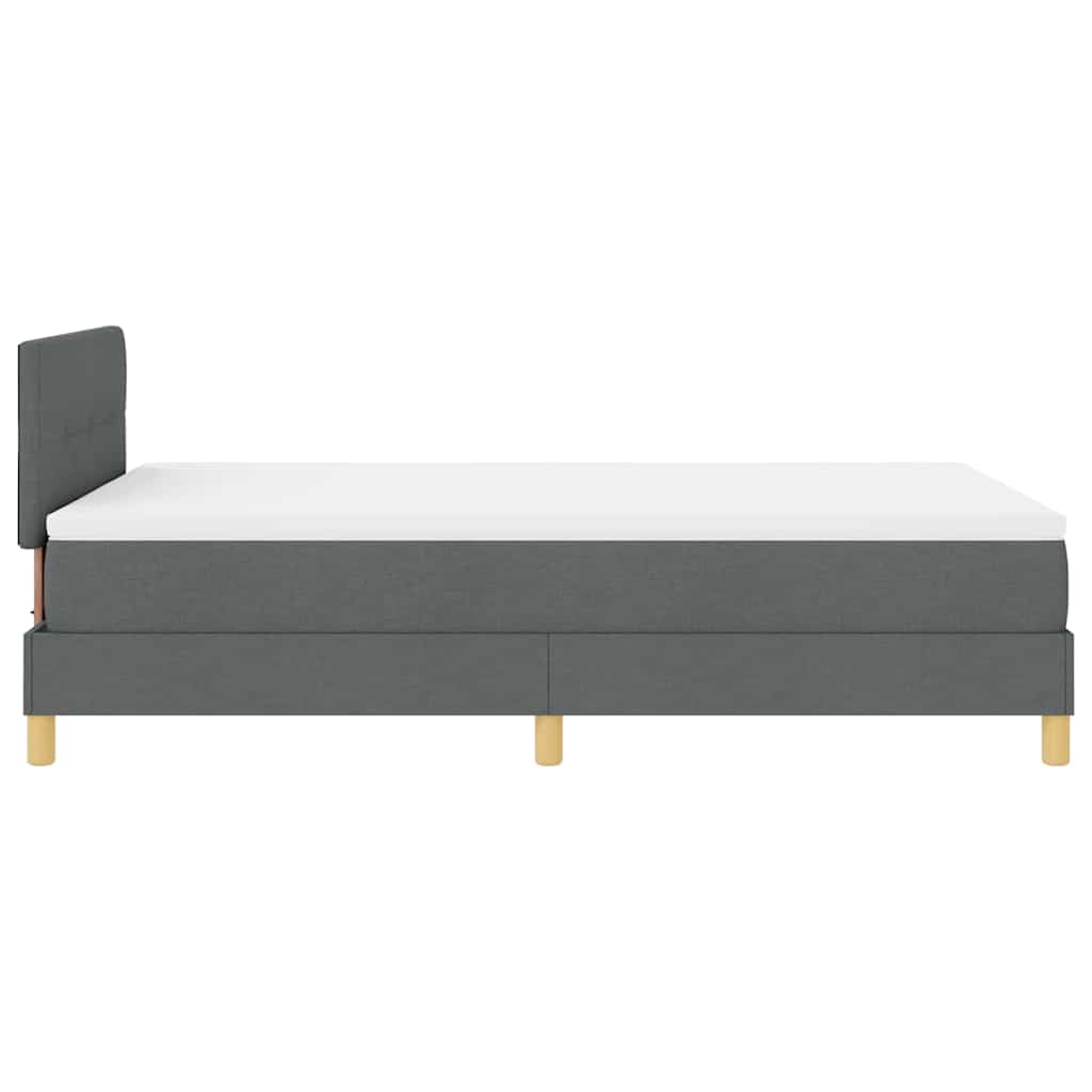 LED Box Spring Bed met hoofdeinde Donkergrijs 120 x 200 cm Stof
