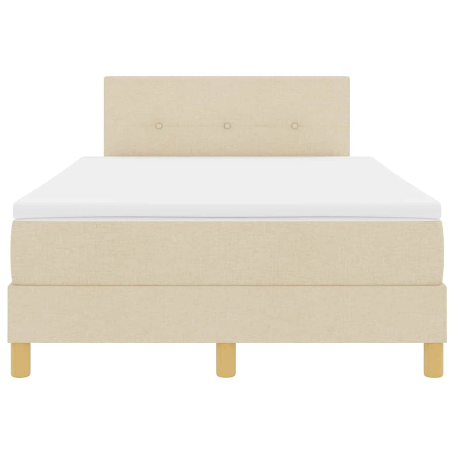LED Box Spring Bed met hoofdeinde Crème 120 x 200 cm Stof