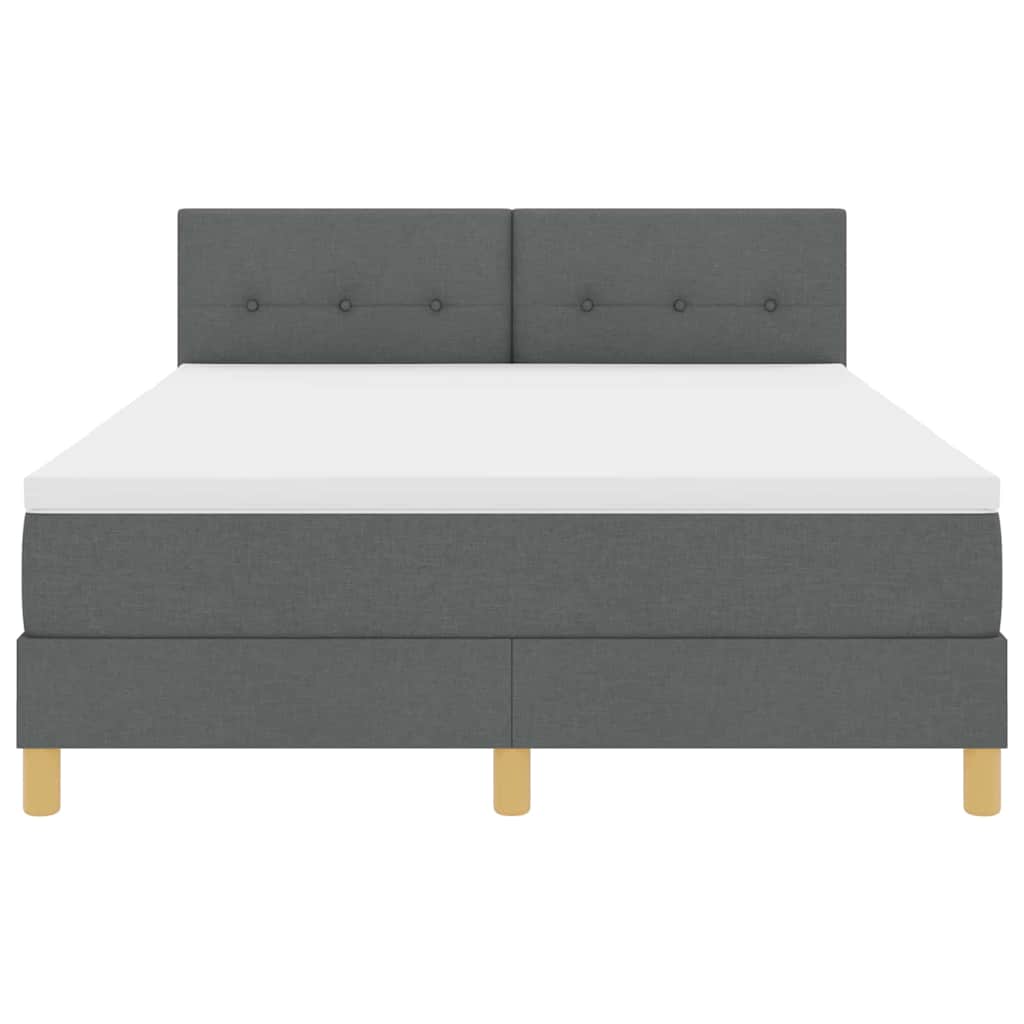 Boxspring bed met matras Donkergrijs 140 x 190 cm Stof