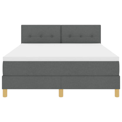 Boxspring bed met matras Donkergrijs 140 x 190 cm Stof