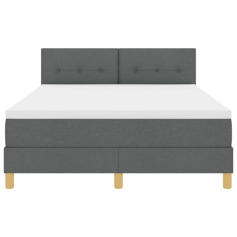 Boxspring bed met matras Donkergrijs 140 x 190 cm Stof