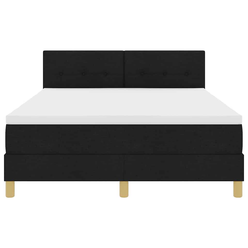Boxspring bed met matras met hoofdeinde Zwart 140 x 190 cm Stof