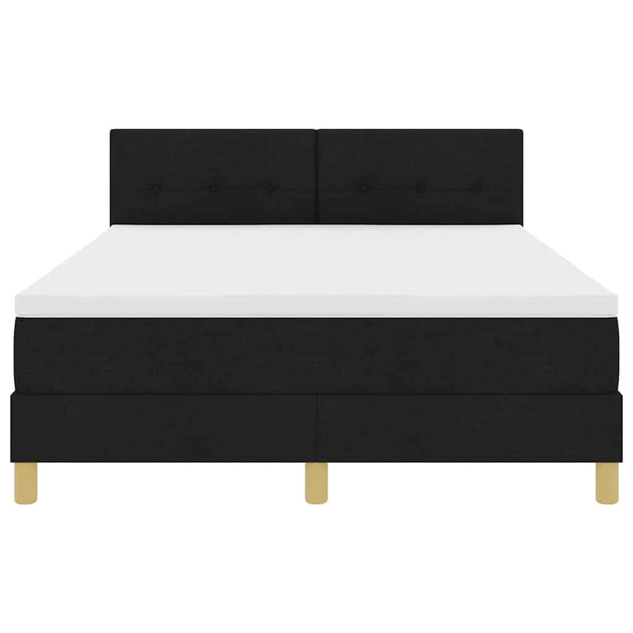 Boxspring bed met matras met hoofdeinde Zwart 140 x 190 cm Stof