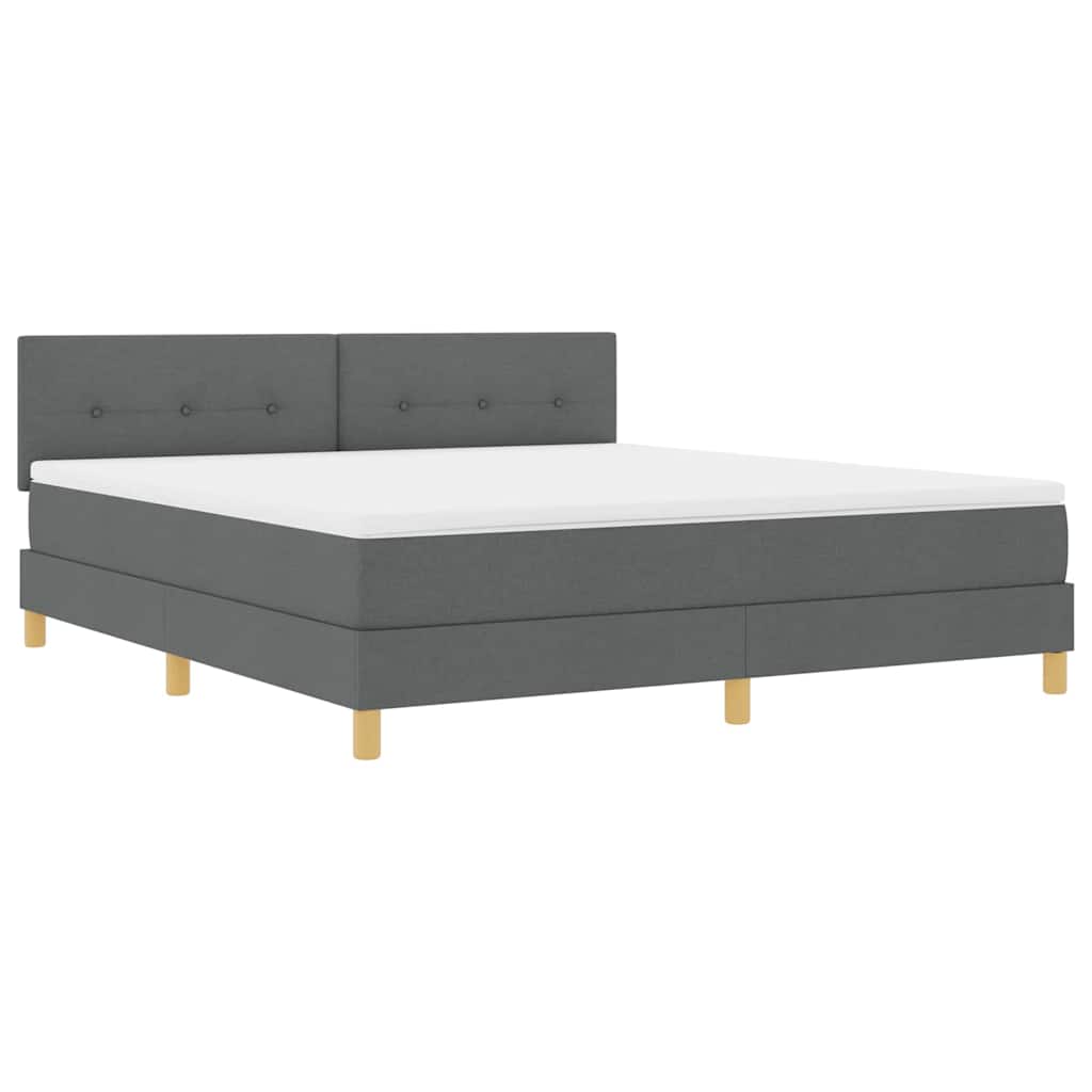 LED Box Spring Bed met hoofdeinde Donkergrijs 180 x 200 cm Stof