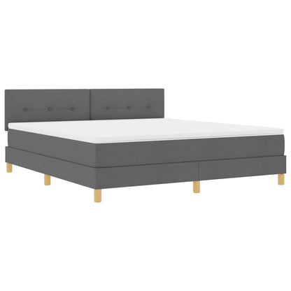 LED Box Spring Bed met hoofdeinde Donkergrijs 180 x 200 cm Stof
