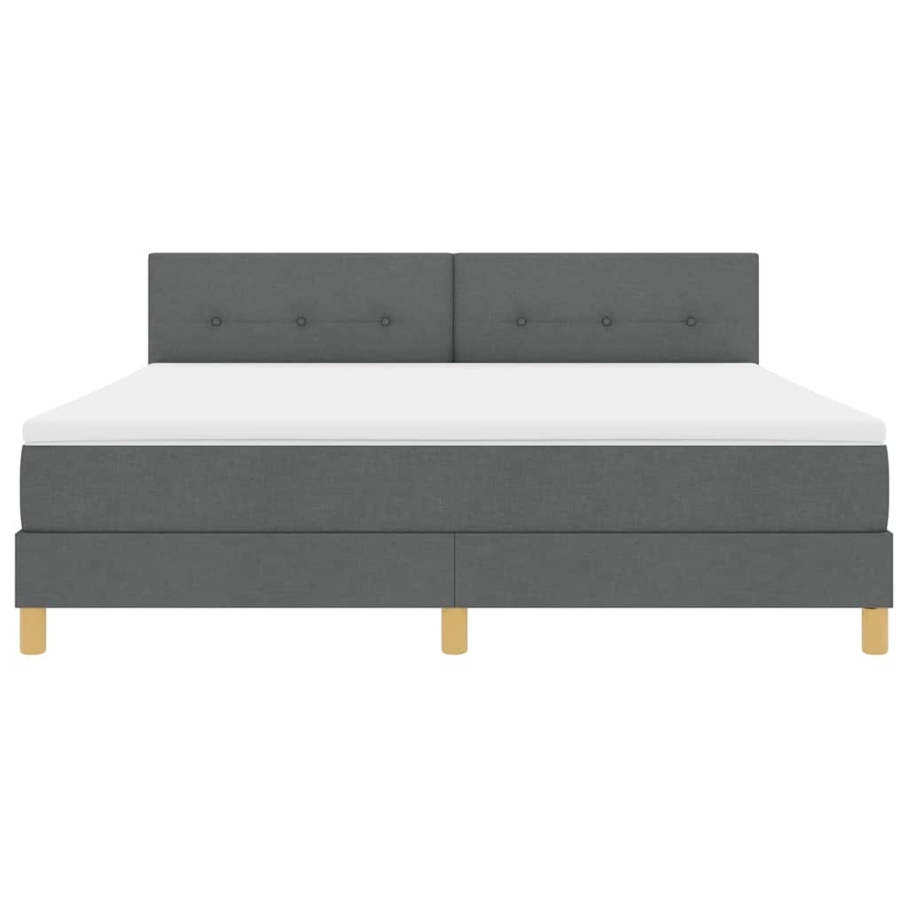 LED Box Spring Bed met hoofdeinde Donkergrijs 180 x 200 cm Stof