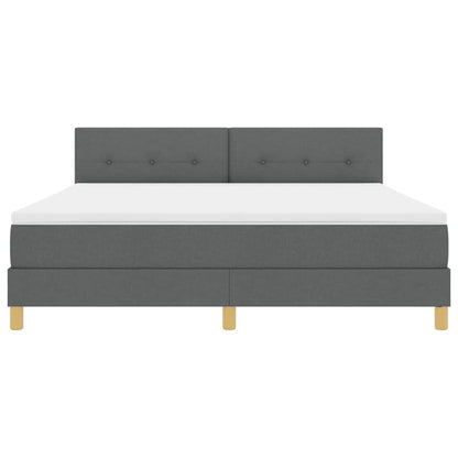 LED Box Spring Bed met hoofdeinde Donkergrijs 180 x 200 cm Stof