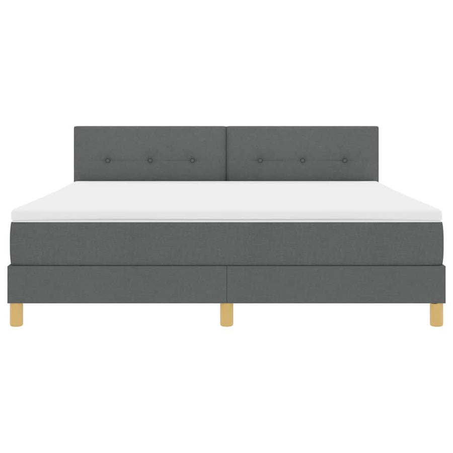 LED Box Spring Bed met hoofdeinde Donkergrijs 180 x 200 cm Stof