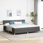 Boxspringbed donkergrijs 200x200 cm LED verstelbaar hoofdeinde
