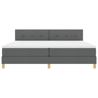 LED Box Spring Bed met hoofdeinde Donkergrijs 200 x 200 cm Stof