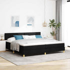Boxspring bed 200x200 cm zwart met LED hoofdeinde