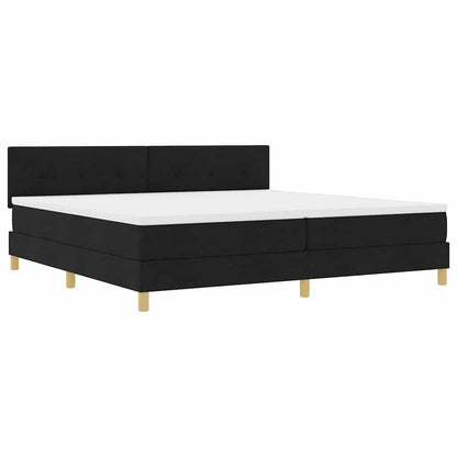 LED Box Spring Bed met hoofdeinde Zwart 200 x 200 cm Stof
