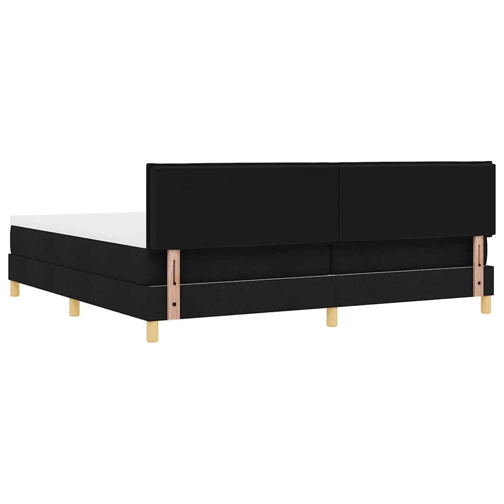 LED Box Spring Bed met hoofdeinde Zwart 200 x 200 cm Stof